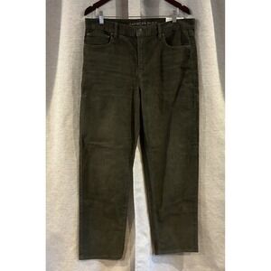American Eagle Outfitters Womens Corduroy 90s Straight Pants Olive Green Size 16